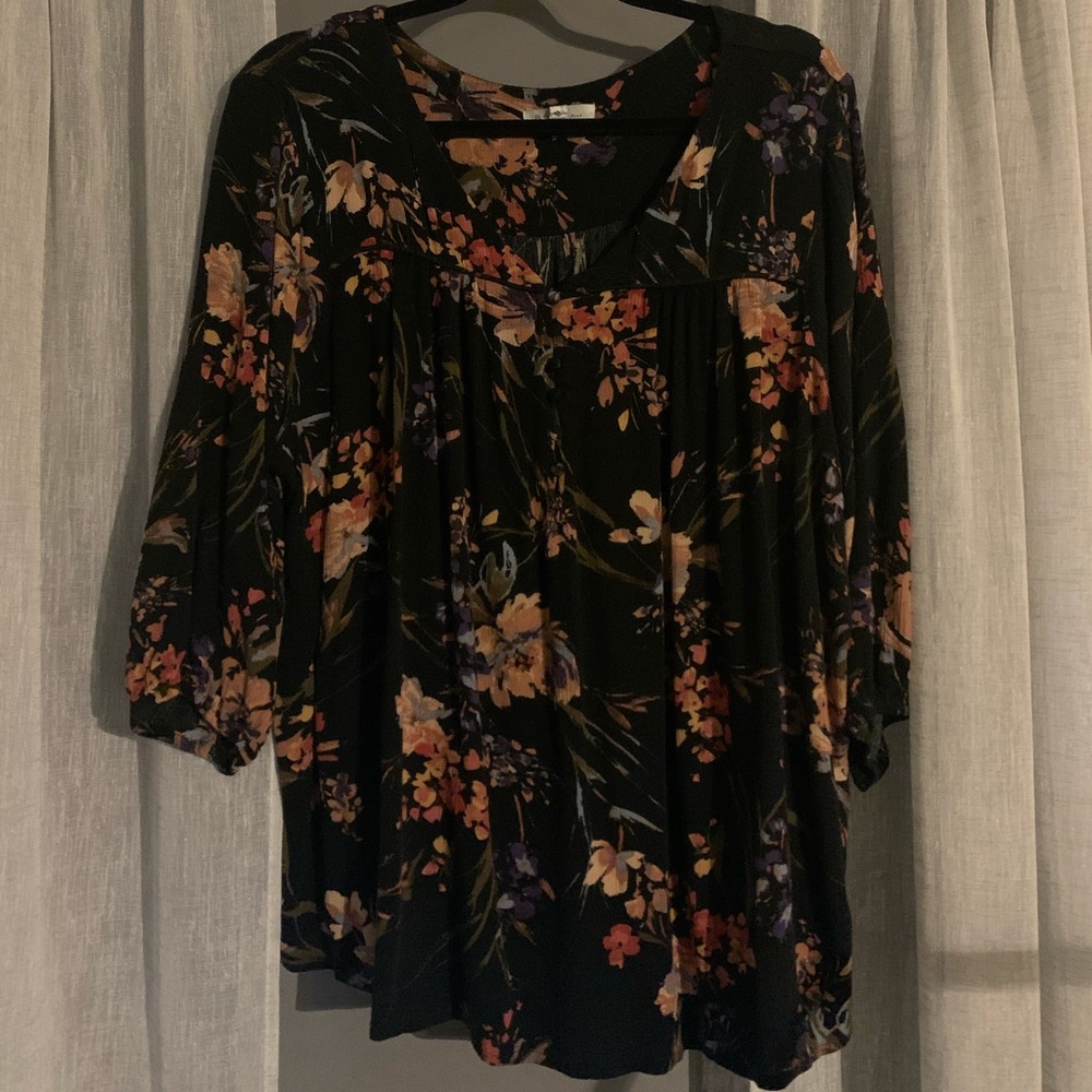 Black Floral Top